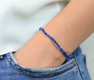bracelet lapis lazuli à facettes