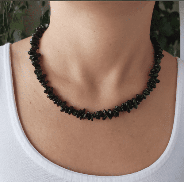 collier onyx noir baroque