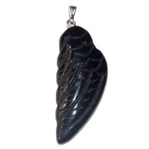 pendentif aile d'ange onyx noir