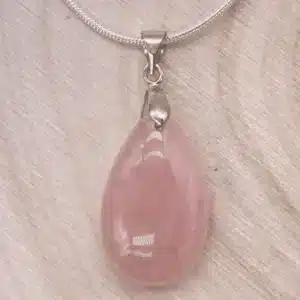Pendentif quartz rose goutte