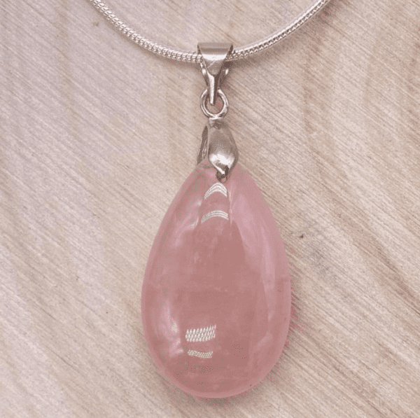pendentif goutte quartz rose