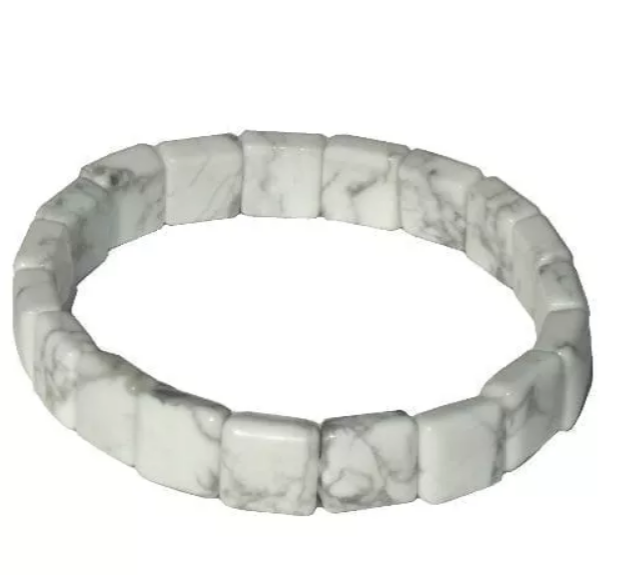 bracelet howlite pierres carrees