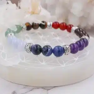 Bracelet 7 chakras vraies pierres naturelles Qualité AAA