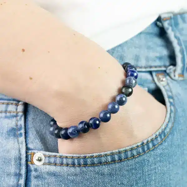 bracelet contre l'eczéma en pierre naturelle de sodalite