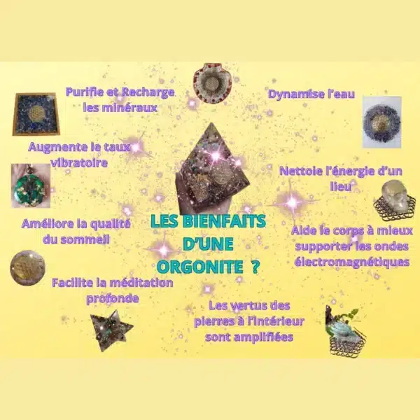 pendentif orgonite et pierre naturelle