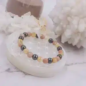 Bracelet Positivité Hématite Améthyste Pierre de Lune